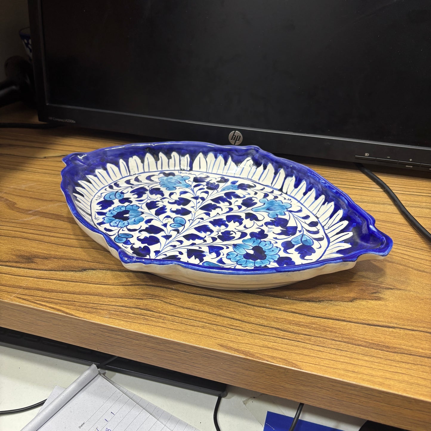 Handmade 4-Cornered Round Dish